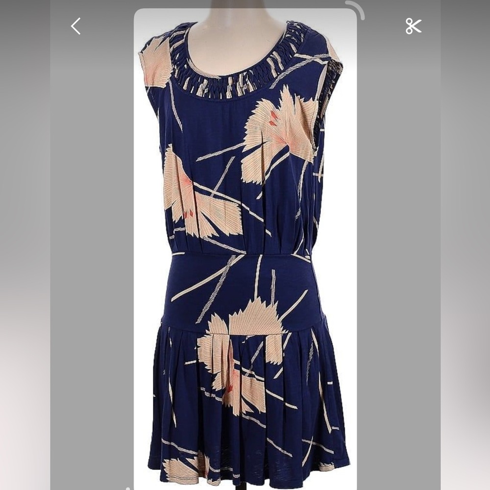 GUC - Anthropologie Floral Blue Dress size US 6